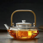 Elaris Borosilicate Glass Teapot with Bamboo Handle