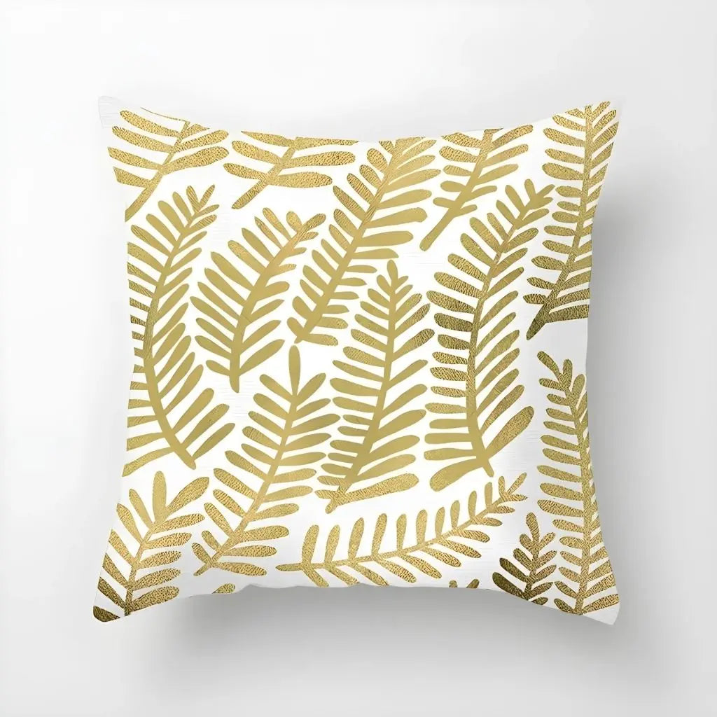 Elena Geometric Gold Cushion Cover