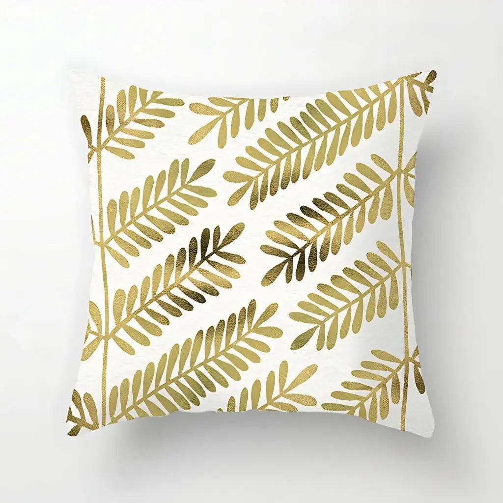 Elena Geometric Gold Cushion Cover