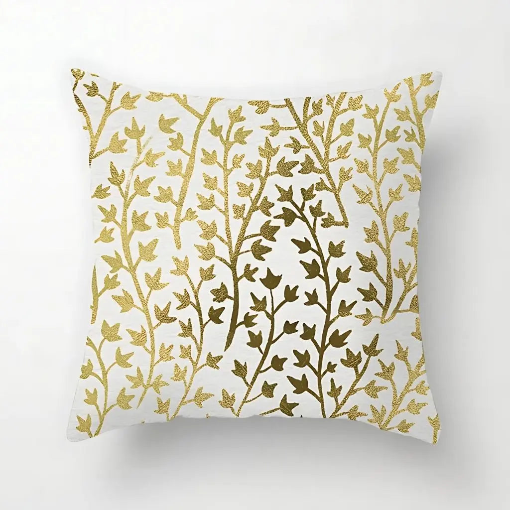 Elena Geometric Gold Cushion Cover