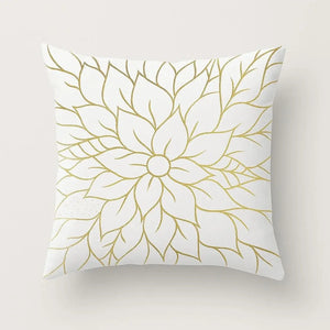 Elena Geometric Gold Cushion Cover