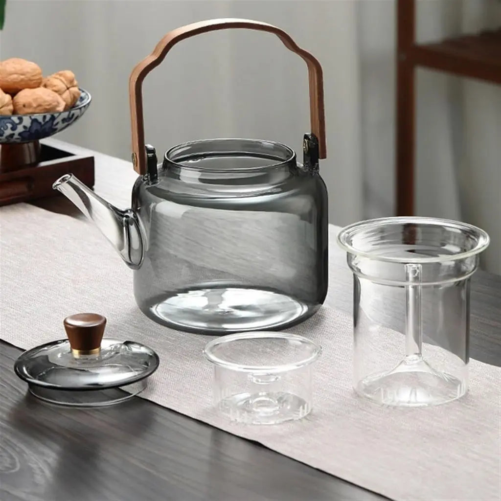 Ashwood Handle Borosilicate Glass Teapot