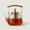 Evelina Glass Teapot With Copper Handle