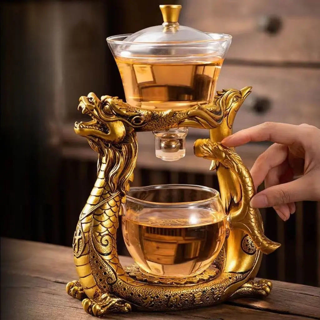 Imperial Dragon & Phoenix Glass Tea Maker