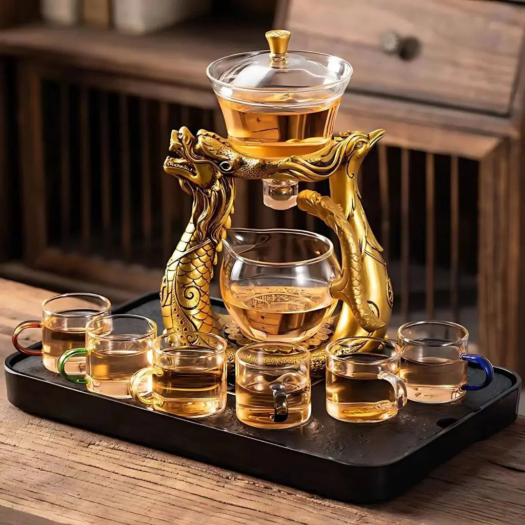 Imperial Dragon & Phoenix Glass Tea Maker