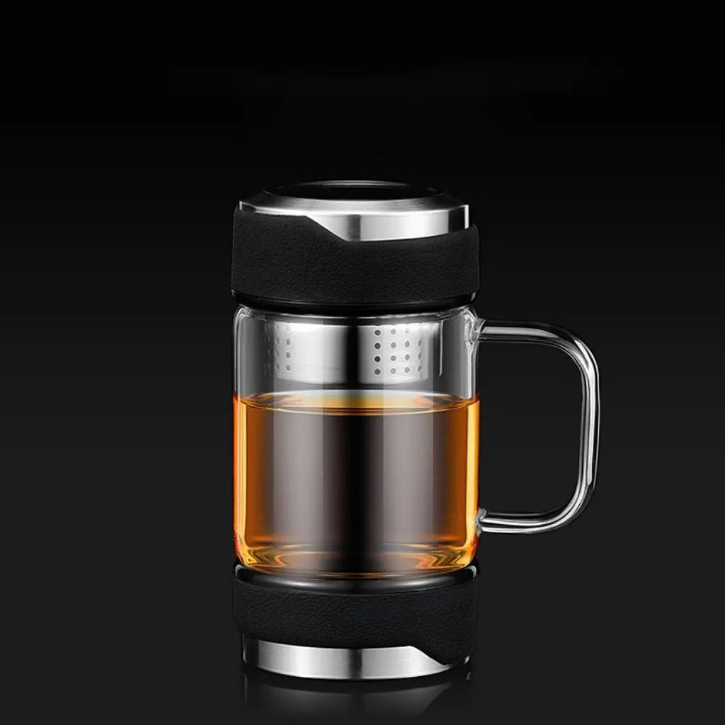 Dylan Glass Tea Mug – Insulated Cup with Handle & Infuser