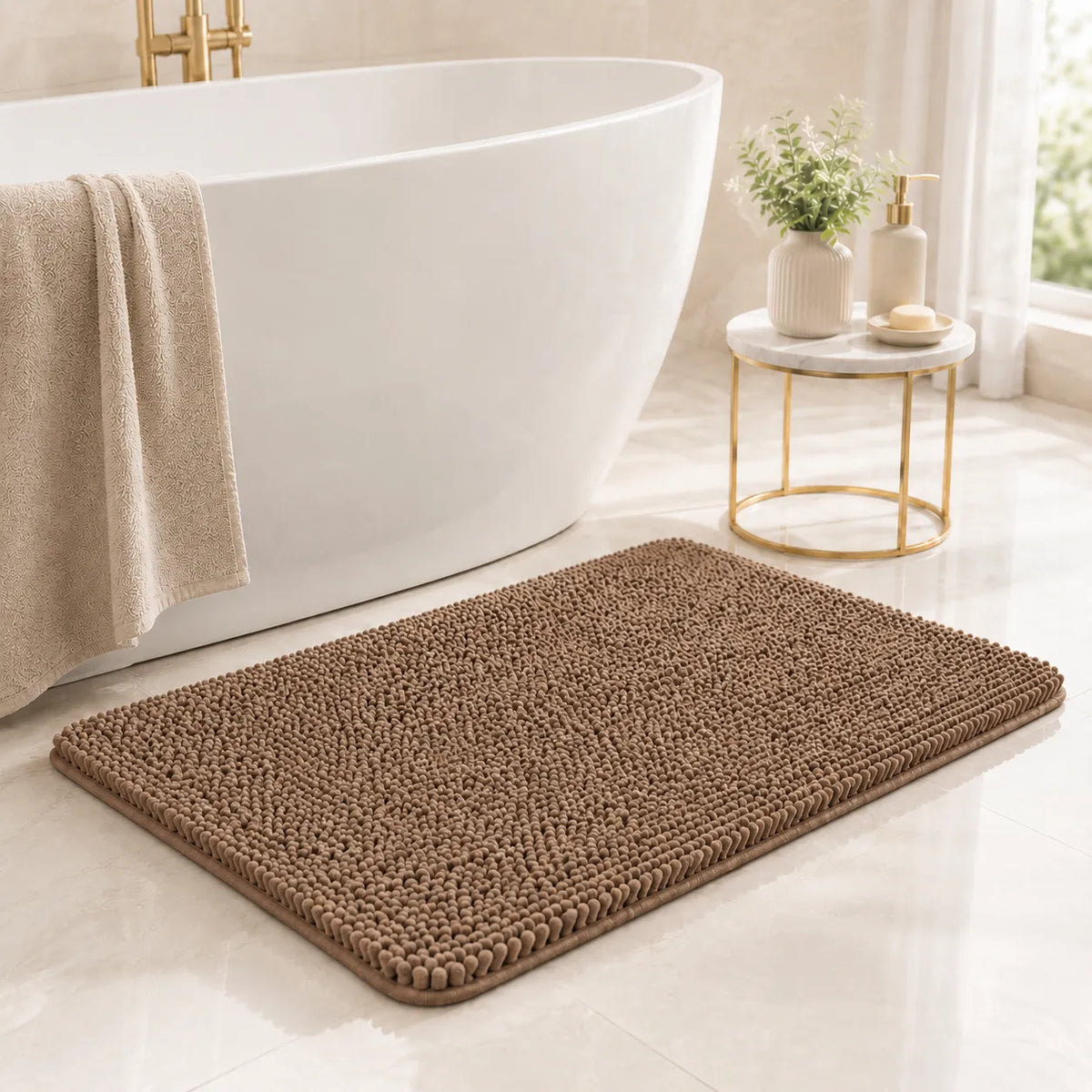 Kaelis Absorbent Chenille Bath Mat