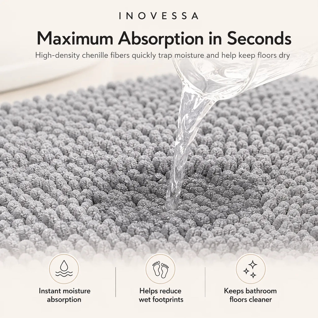 Kaelis Absorbent Chenille Bath Mat