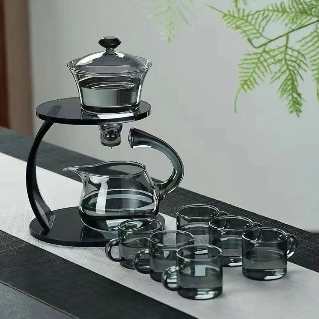 Liora Semi-Automatic Glass Lazy Infuser Tea Set