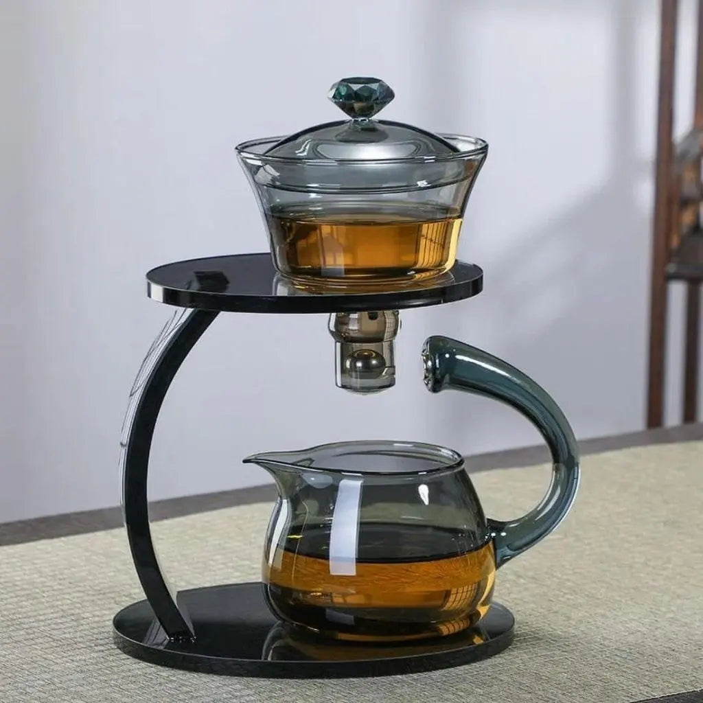 Liora Semi-Automatic Glass Lazy Infuser Tea Set