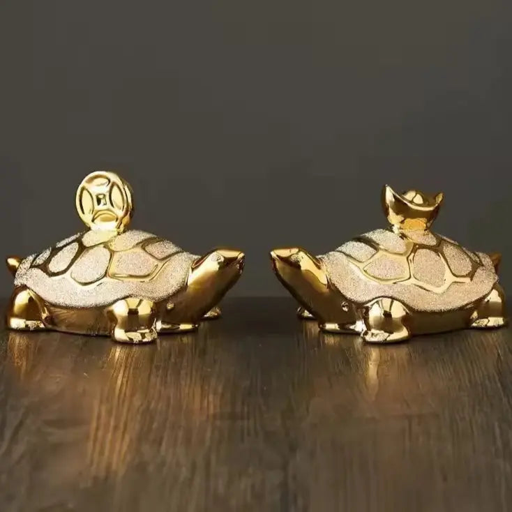 Luma Gold Tortoise Sculpture