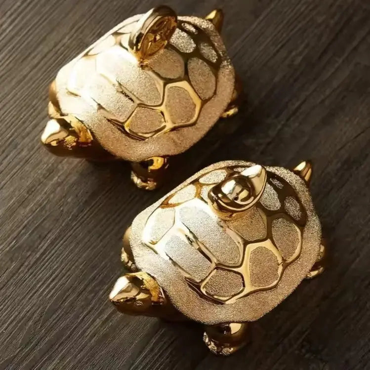Luma Gold Tortoise Sculpture
