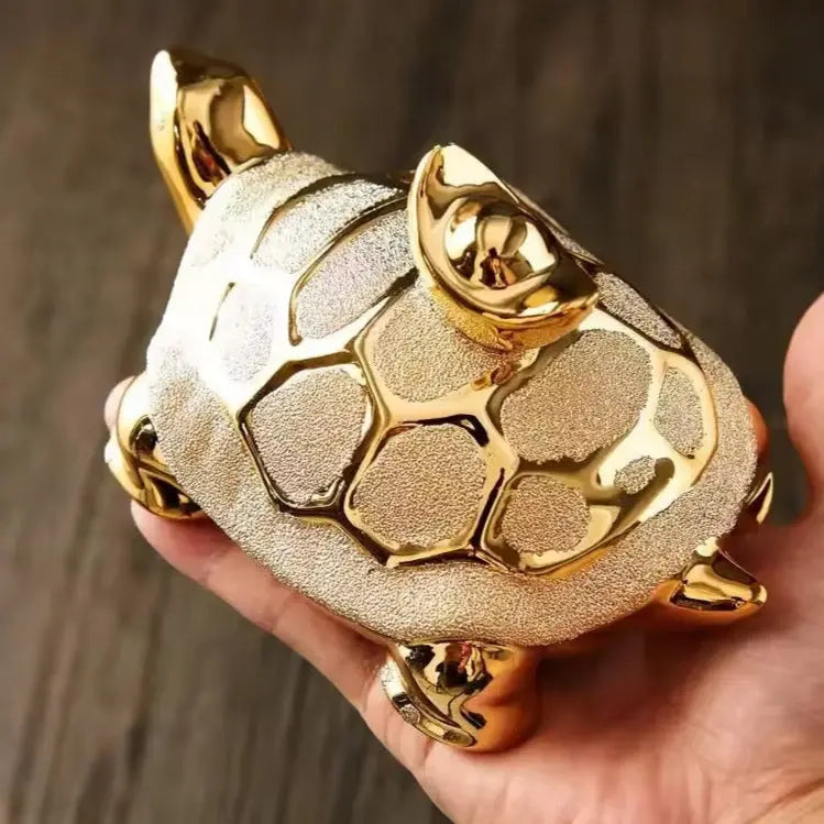 Luma Gold Tortoise Sculpture