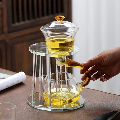 Borosio Glass Semi-Automatic Heat-Resistant Infuser Teapot