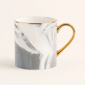 Sophia Marble Coffee Mug with Gold Handle