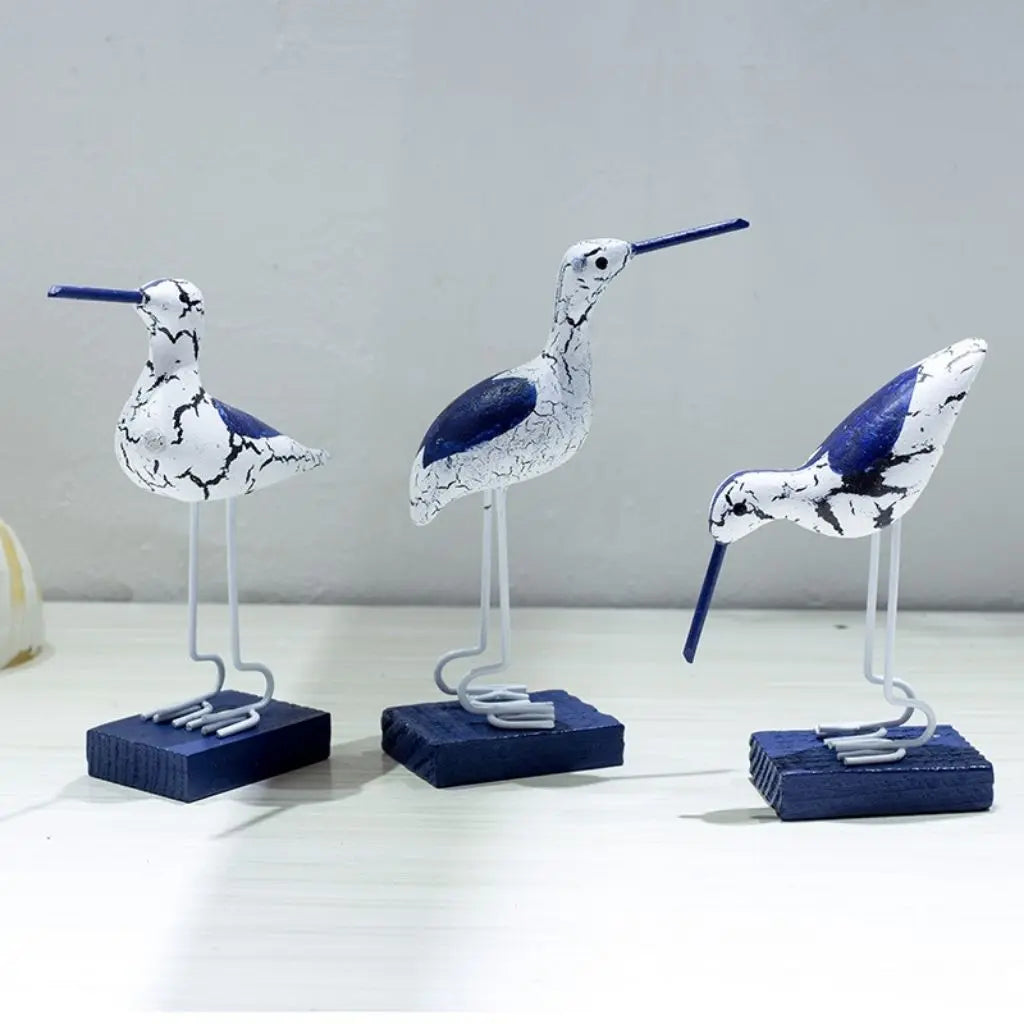 Marinel Wooden Seabird Sculpture Set