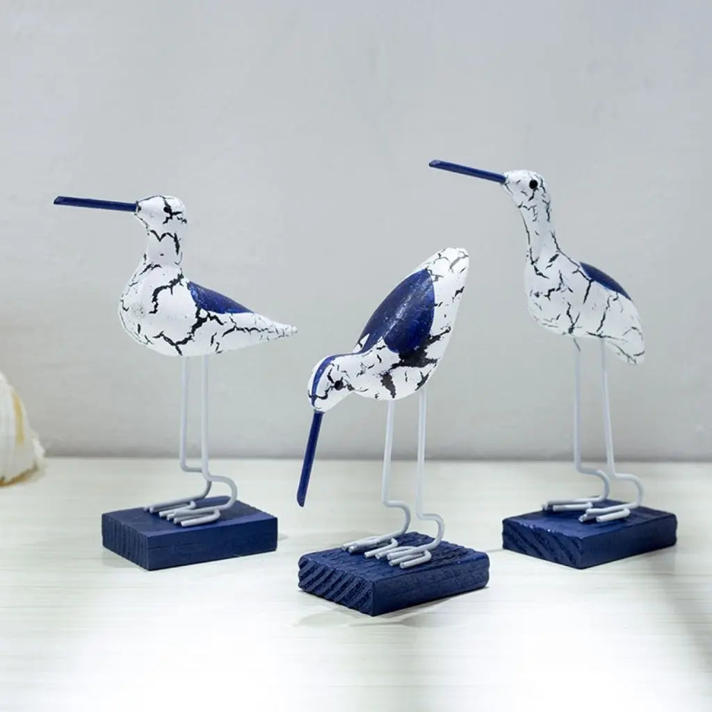 Marinel Wooden Seabird Sculpture Set
