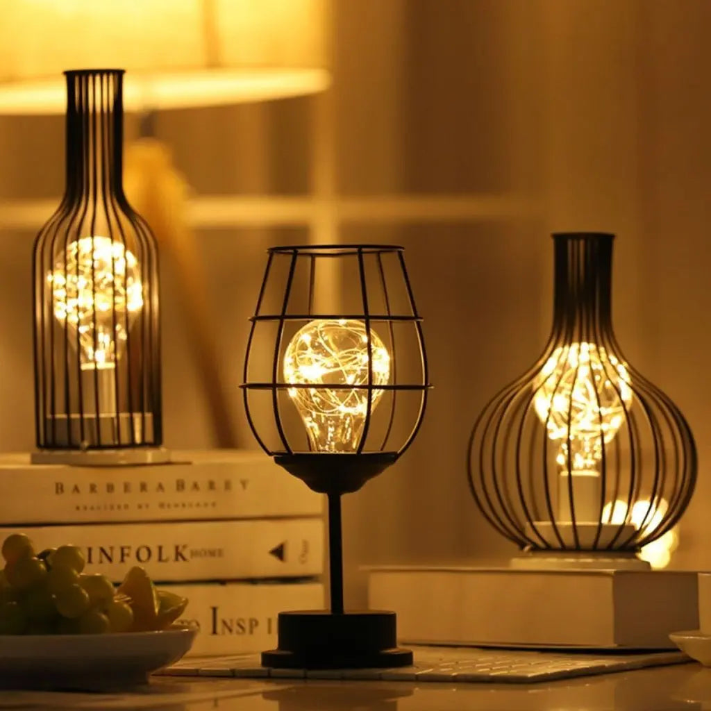 Metal Cage LED Table Lamp