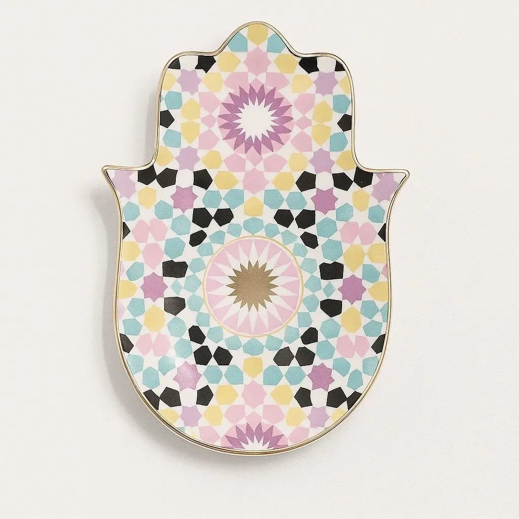 Mosaic Hamsa Ceramic Tray