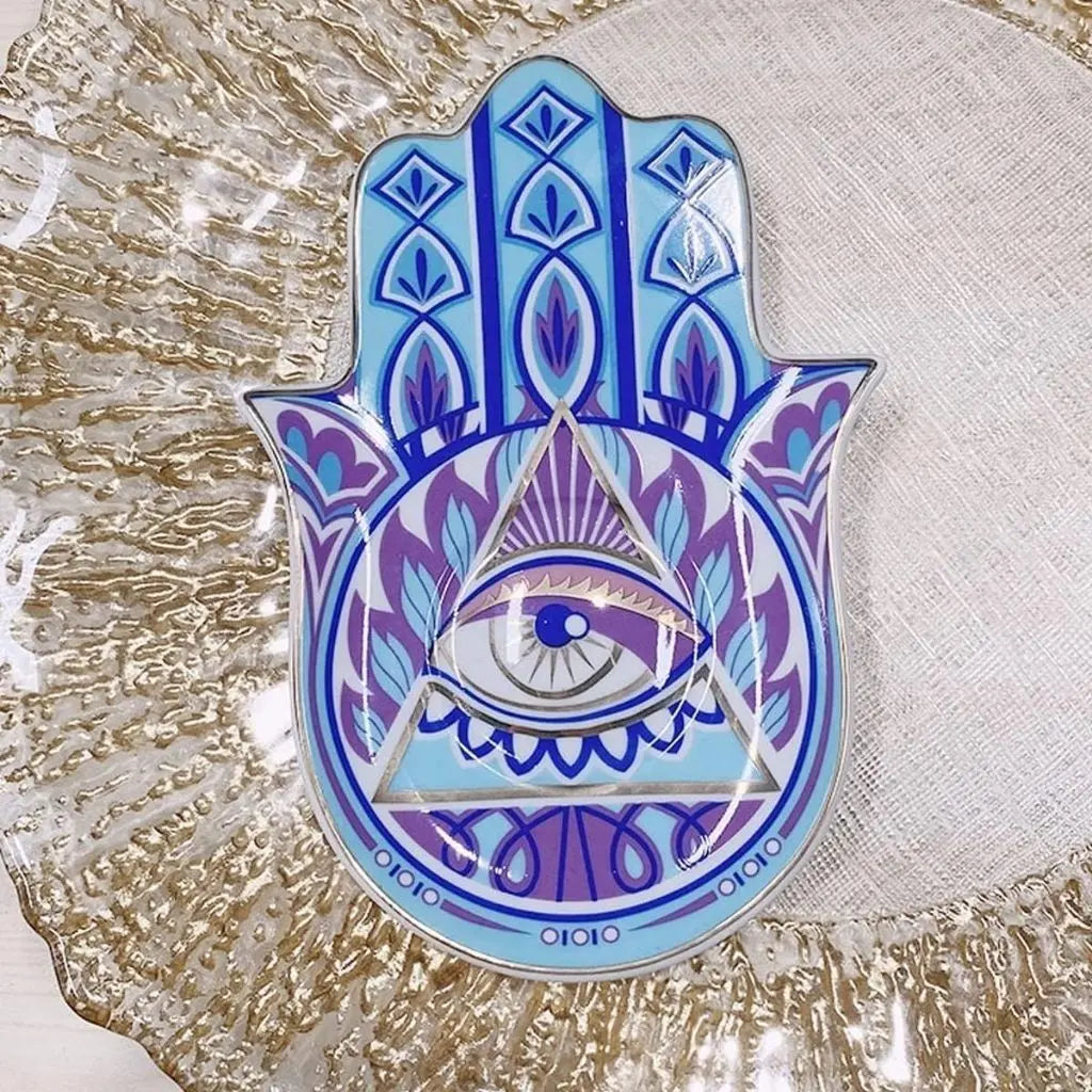 Mosaic Hamsa Ceramic Tray