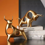 Noir Aureum Resin Bull Sculpture