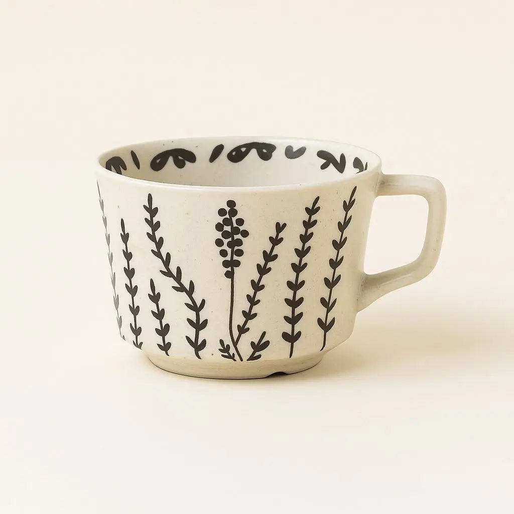 Minimalist Nordic Hand-Painted Ceramic Mug
