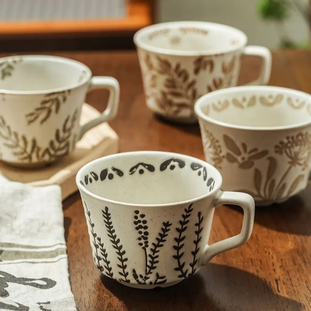 Minimalist Nordic Hand-Painted Ceramic Mug