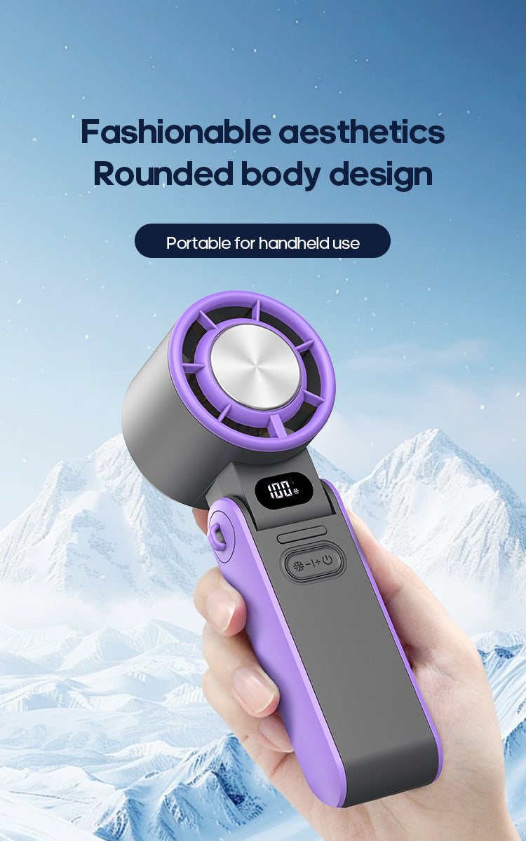 Portable Turbo Handheld Fan with Ice Cooling & 100 Speeds | Virlano
