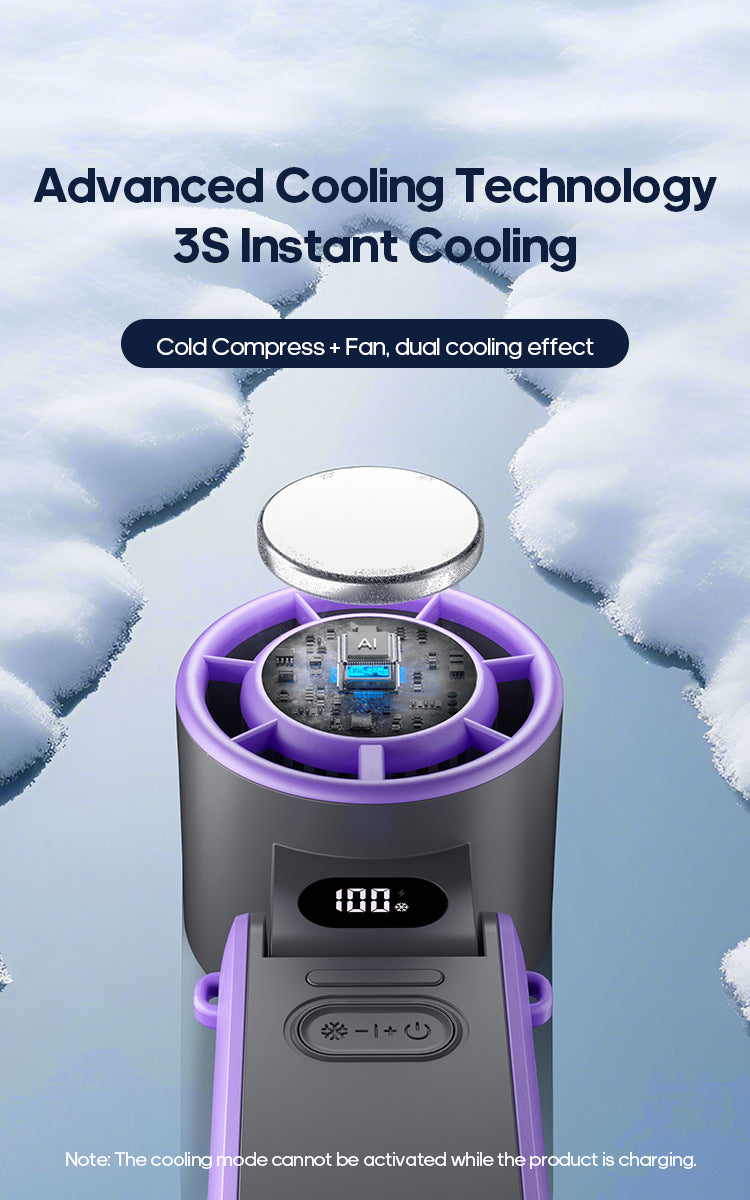 Portable Turbo Handheld Fan with Ice Cooling & 100 Speeds | Virlano