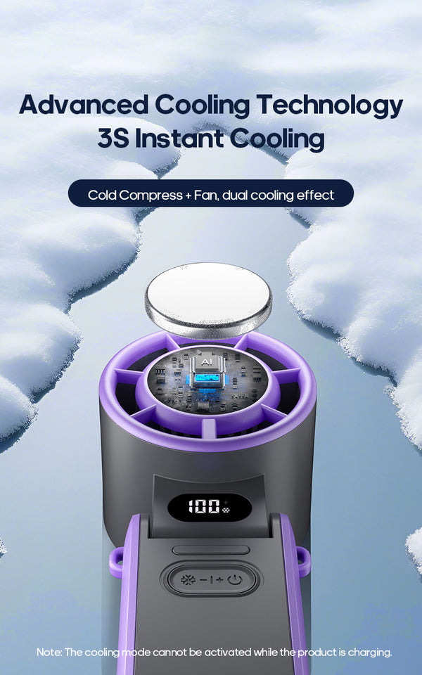 Portable Turbo Handheld Fan with Ice Cooling & 100 Speeds | Virlano