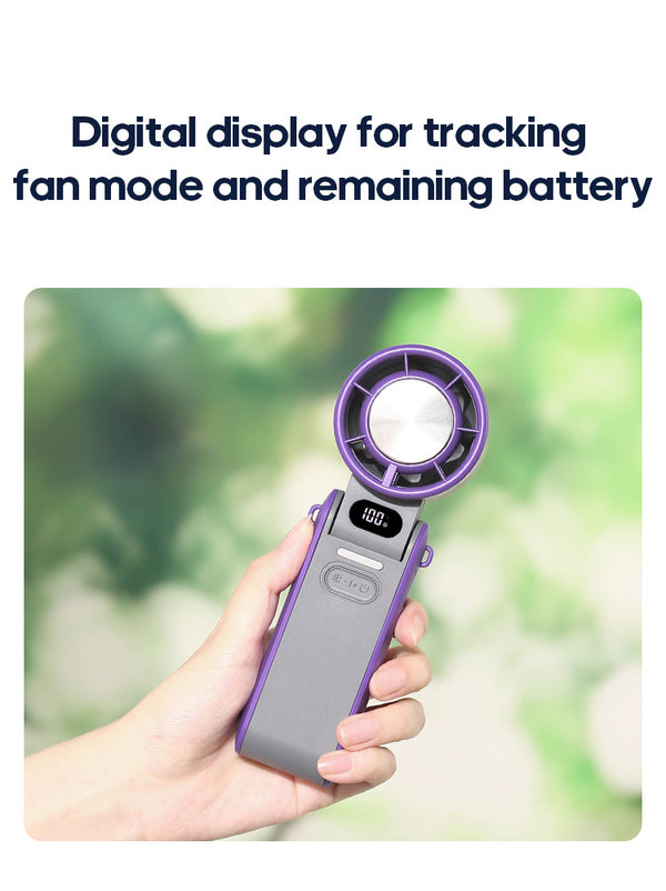 Portable Turbo Handheld Fan with Ice Cooling & 100 Speeds | Virlano