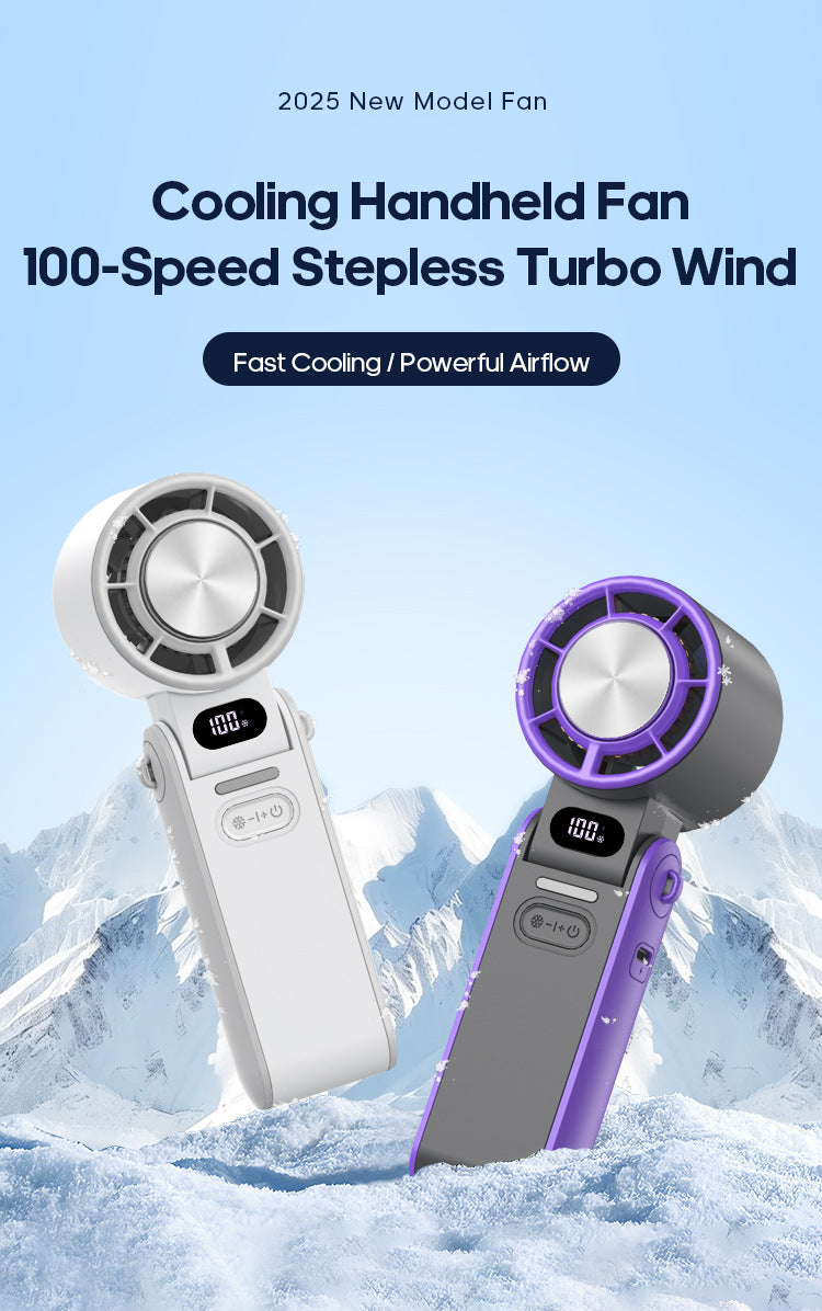 Portable Turbo Handheld Fan with Ice Cooling & 100 Speeds | Virlano