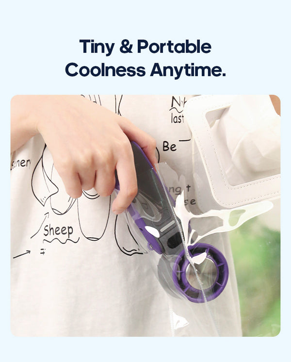 Portable Turbo Handheld Fan with Ice Cooling & 100 Speeds | Virlano