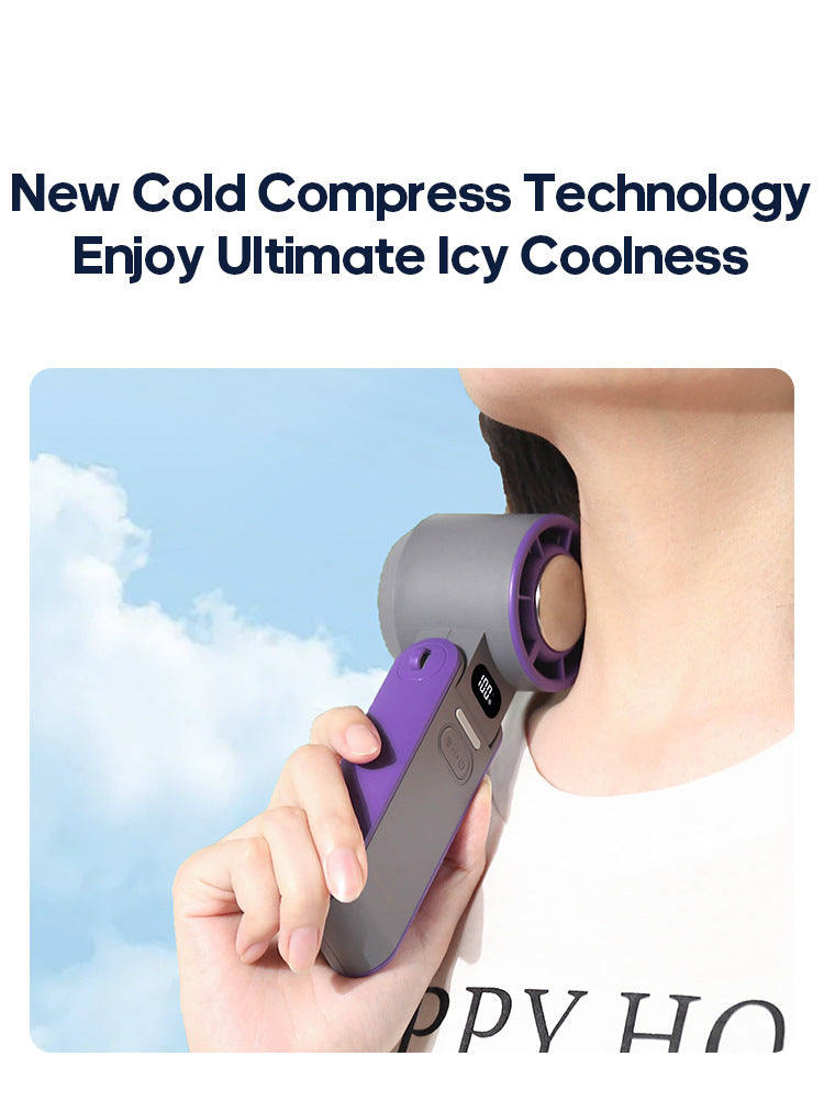 Portable Turbo Handheld Fan with Ice Cooling & 100 Speeds | Virlano