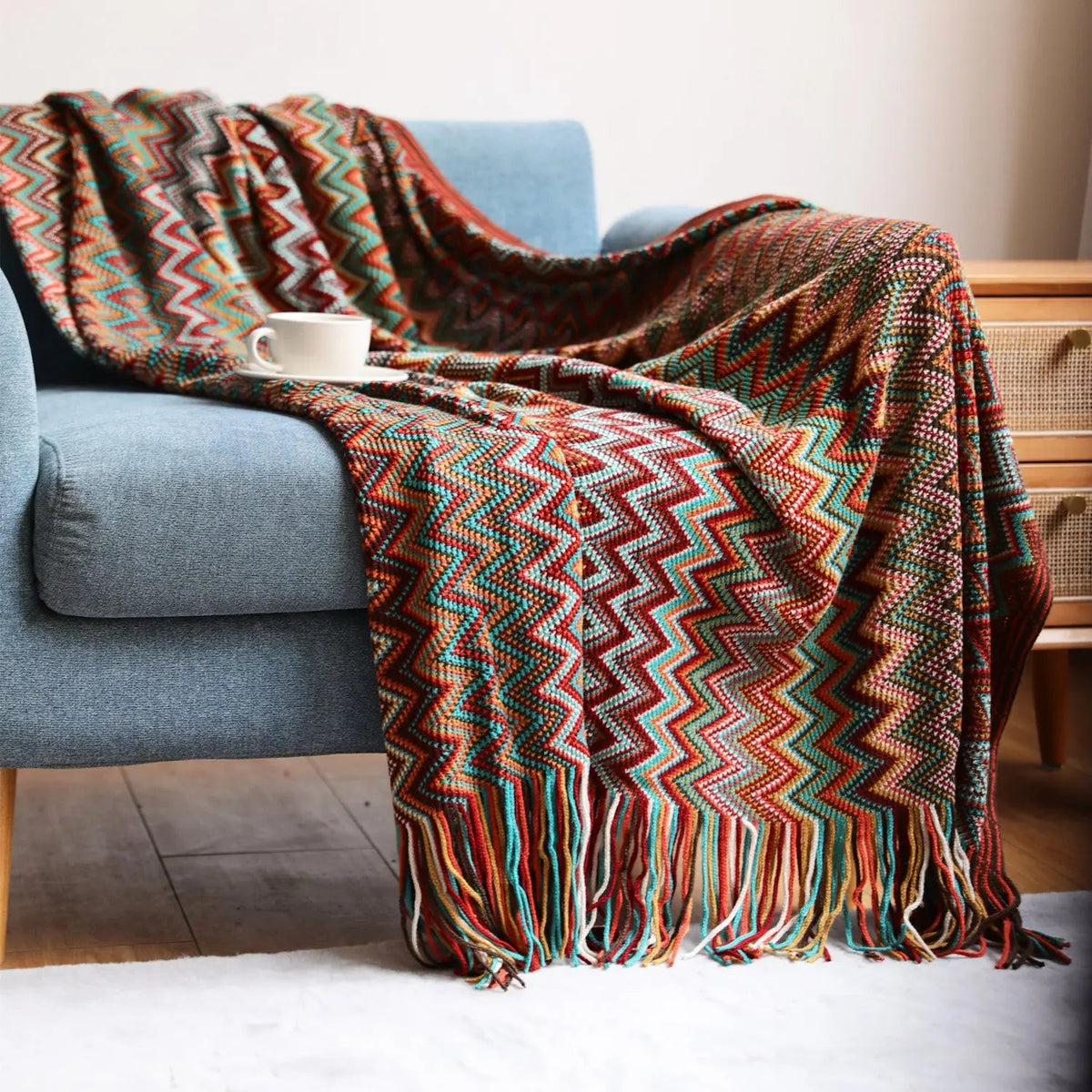 Owen Colorful Chevron Coverlet