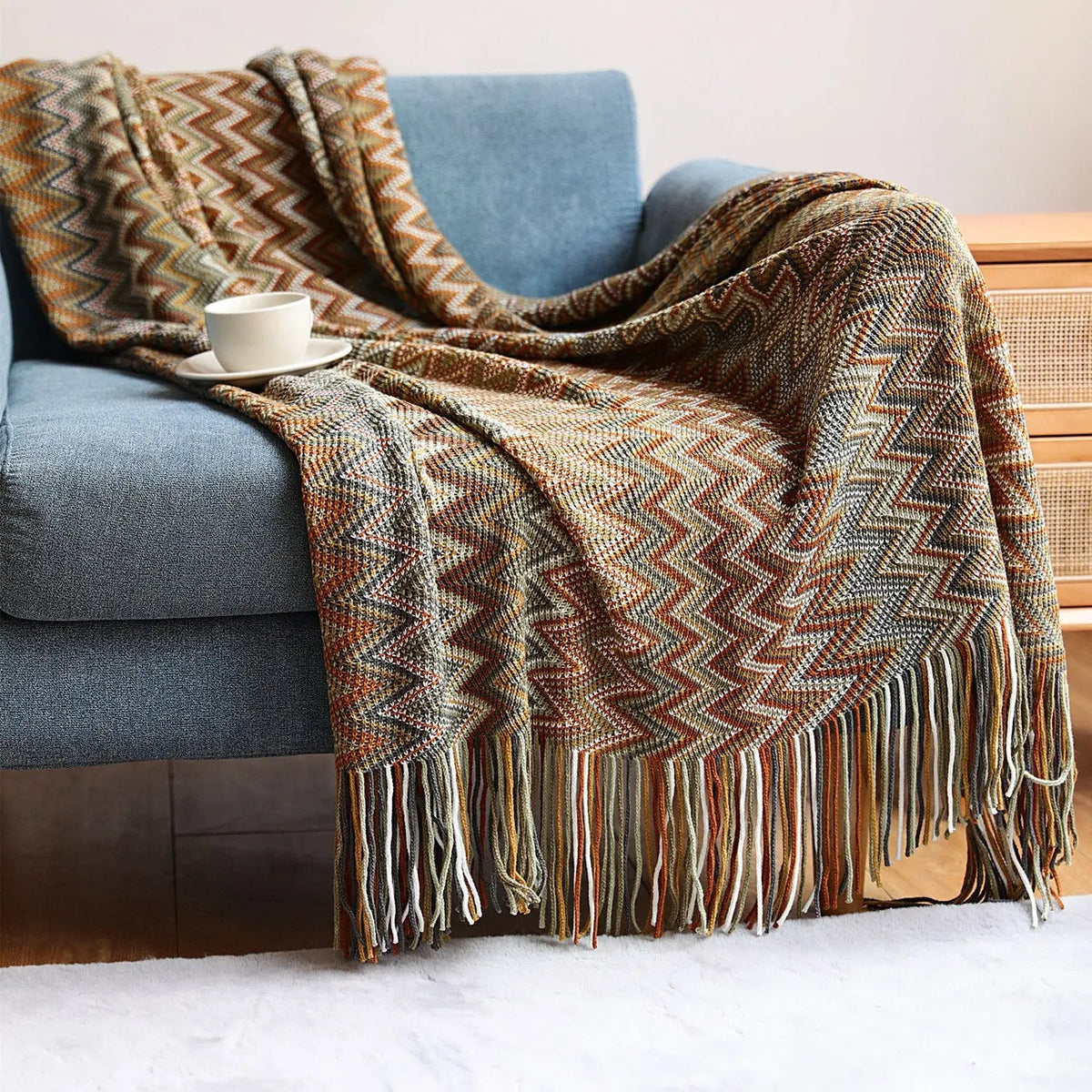 Owen Colorful Chevron Coverlet