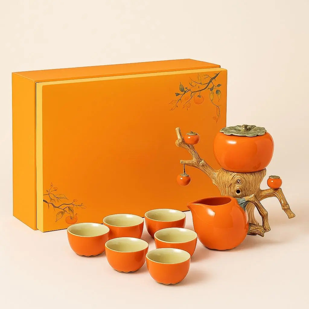 Kaiyo Persimmon Ceramic Halloween Tea Gift Set