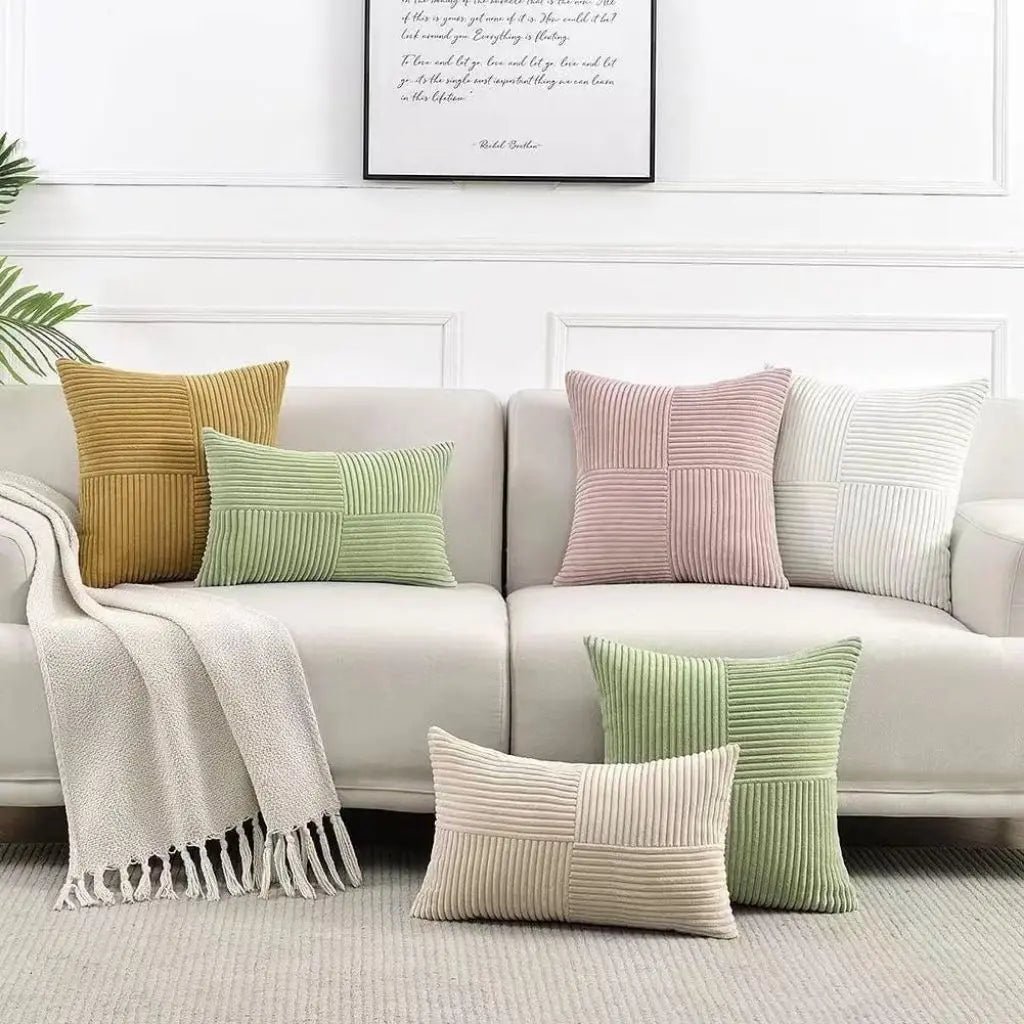 Rivon Corduroy Patch Pillowcase