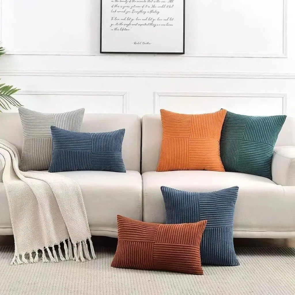 Rivon Corduroy Patch Pillowcase