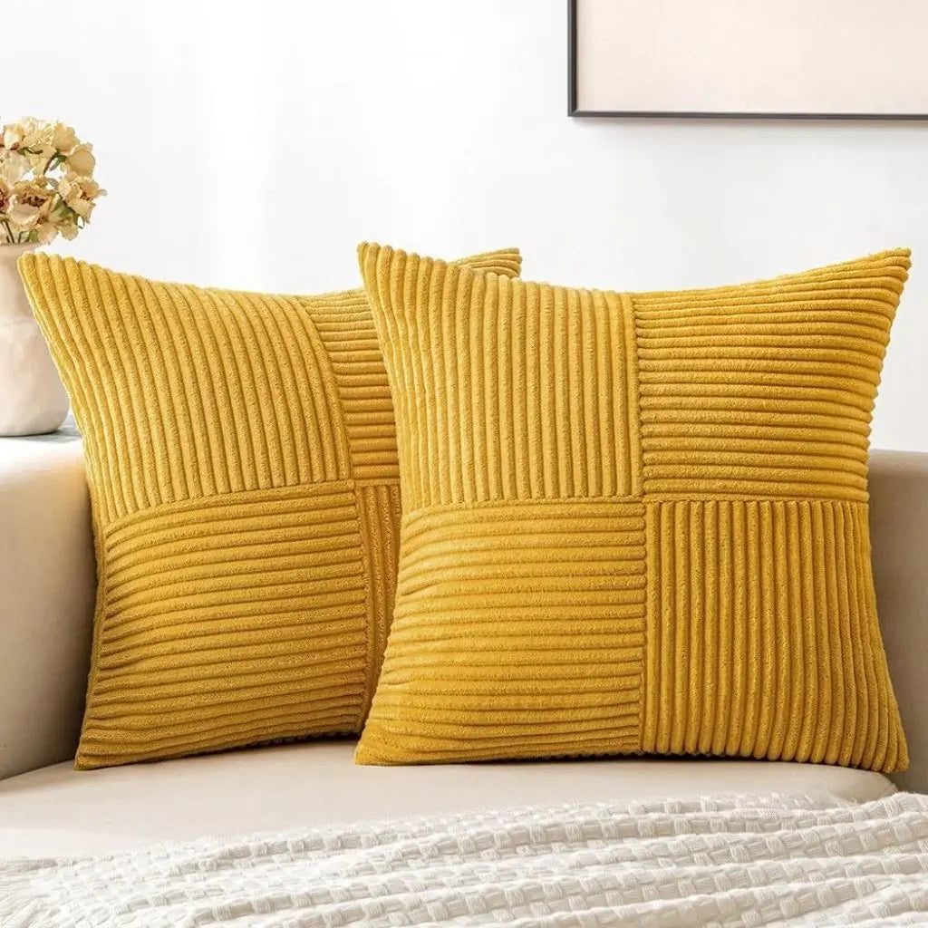 Rivon Corduroy Patch Pillowcase