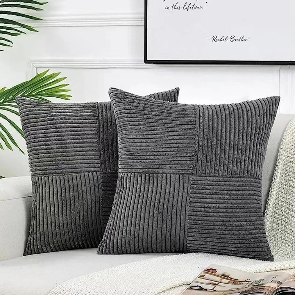 Rivon Corduroy Patch Pillowcase