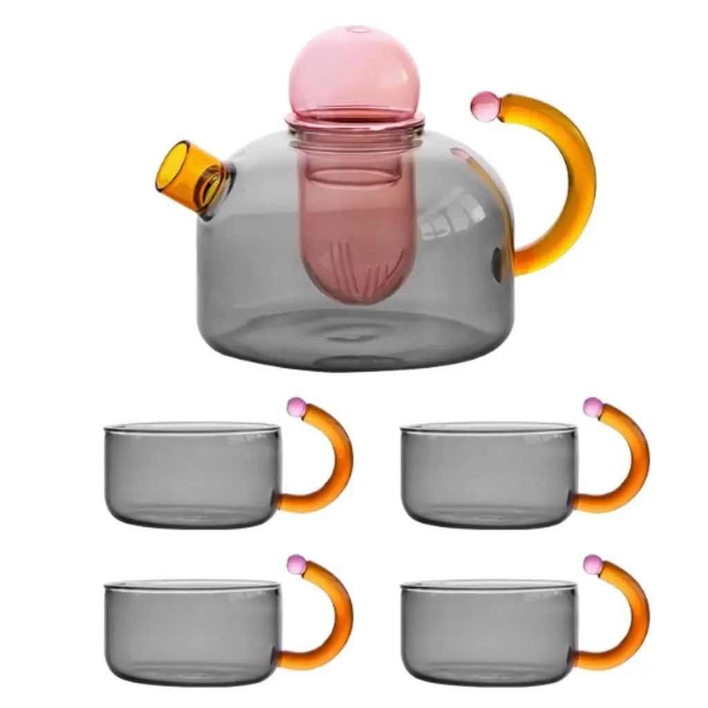 Borosio Prism Contrast Colorful Glass Teapot