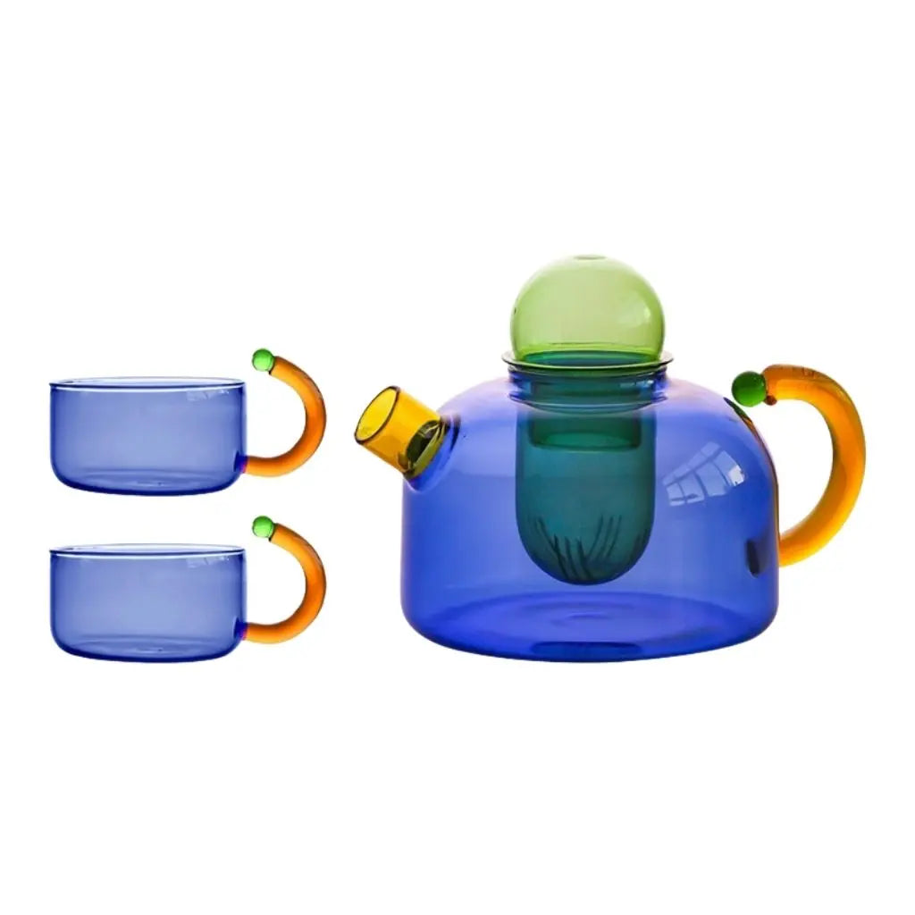 Borosio Prism Contrast Colorful Glass Teapot