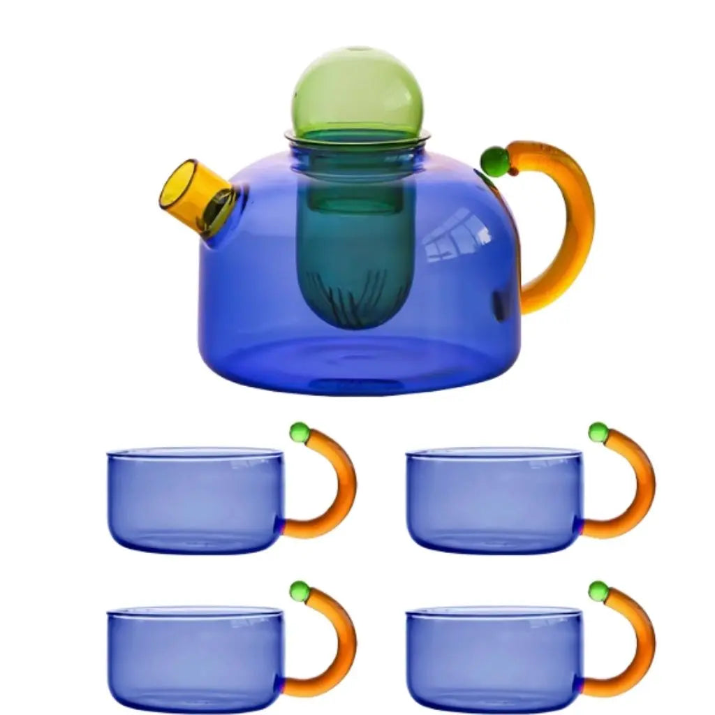 Borosio Prism Contrast Colorful Glass Teapot
