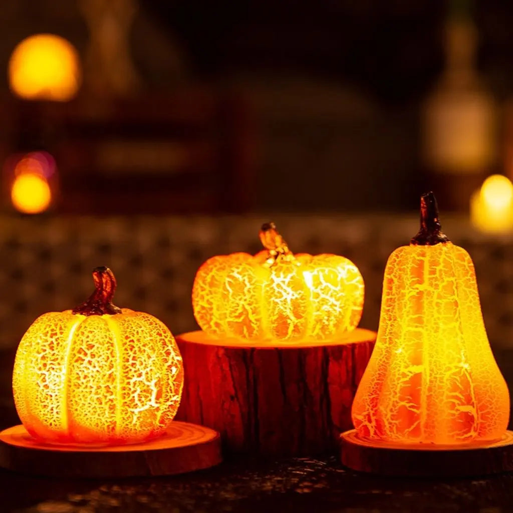 Autumn Glow LED Pumpkin Set