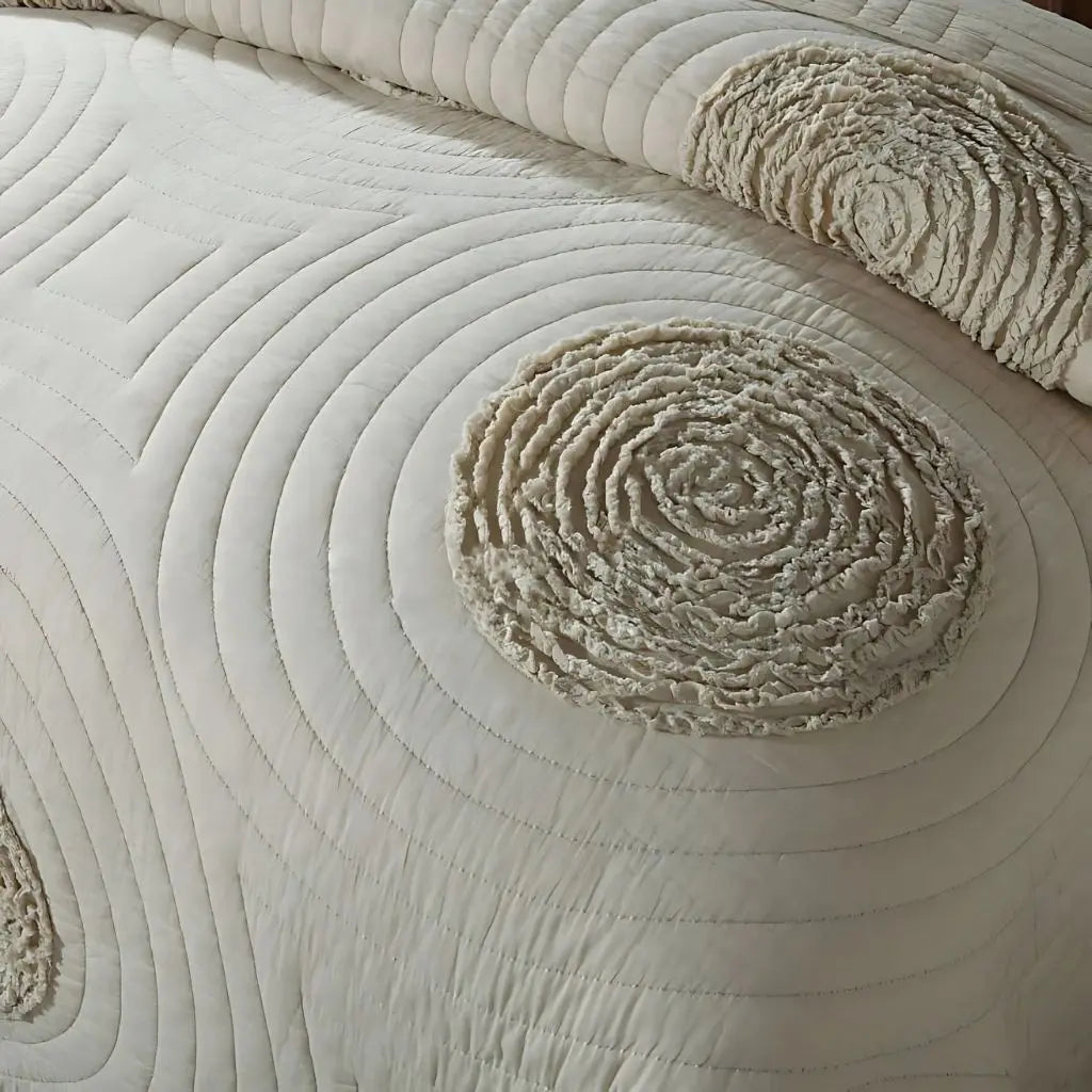 Camille Embroidered Quilted Bedspread Set
