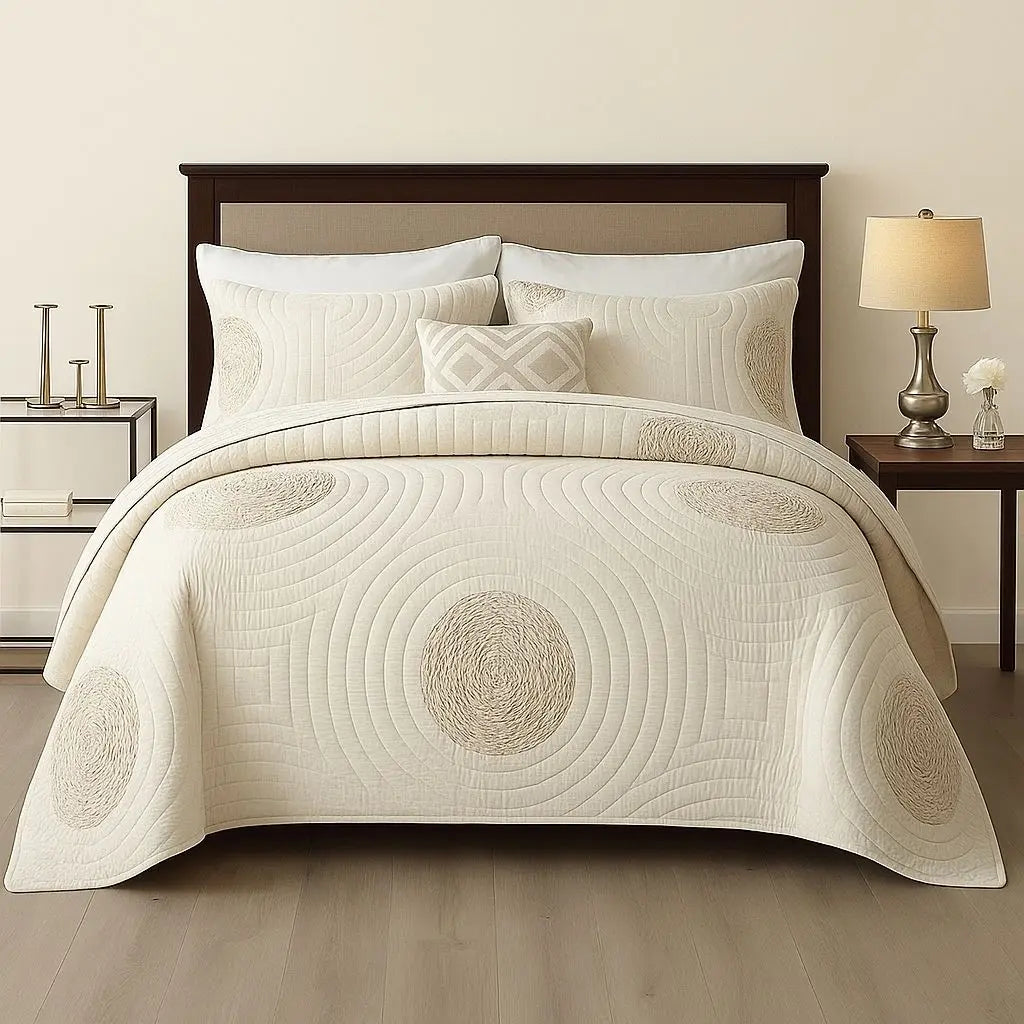 Camille Embroidered Quilted Bedspread Set