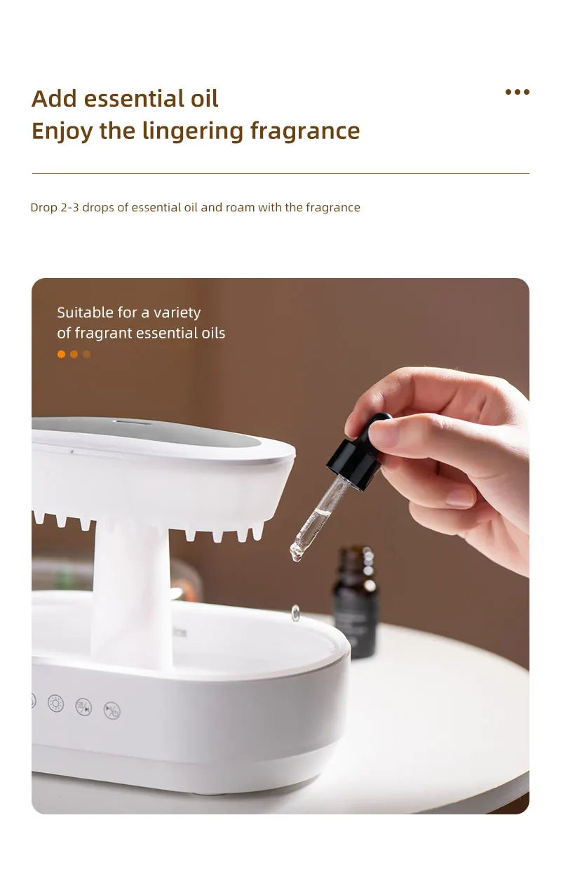Virlano Raindrop Aroma Humidifier – Light, Mist & Diffuser