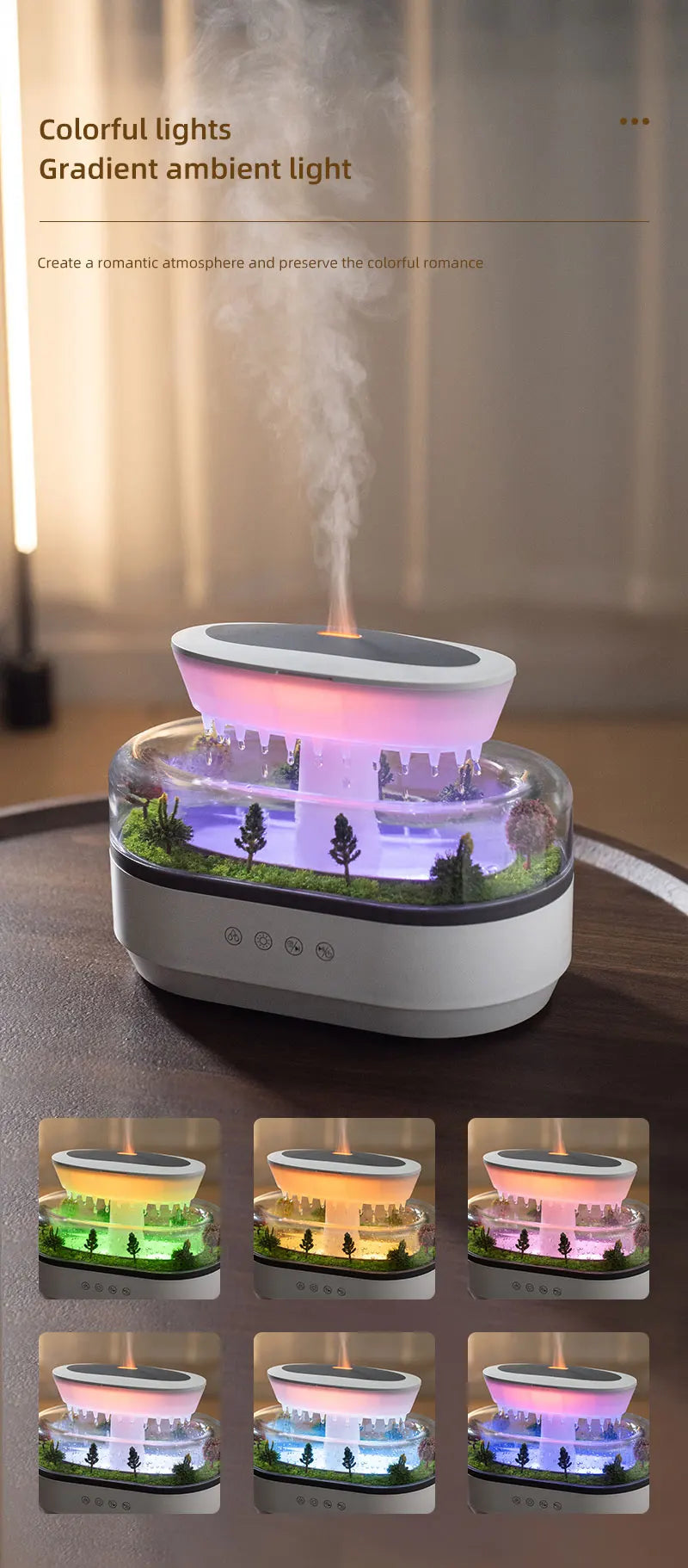 Virlano Raindrop Aroma Humidifier – Light, Mist & Diffuser