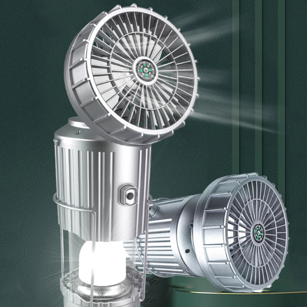 Solar Camping Lantern with Fan | Rechargeable LED Tent Light & Emergency Lamp